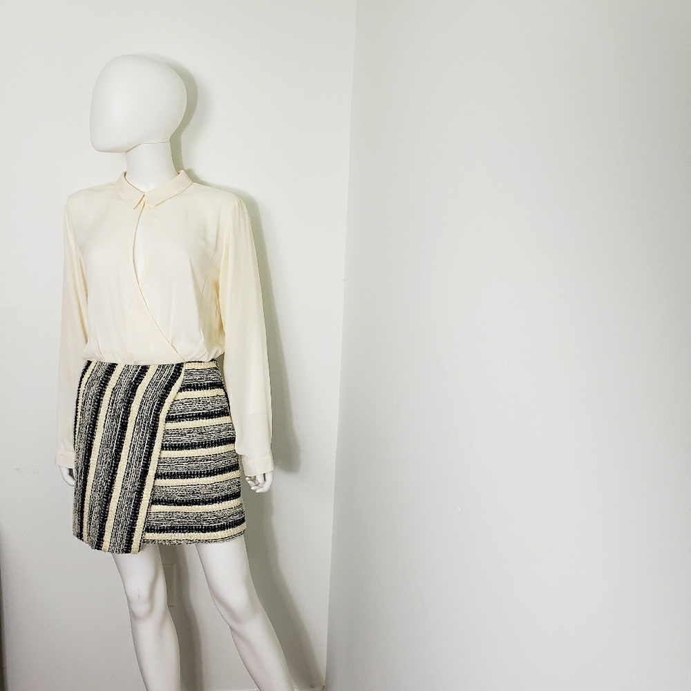 Chiffon Top & Tweed Mix Mini Dress